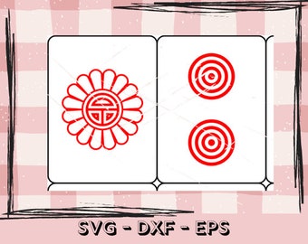 144 piece Mahjong Tile Game svg - Digital SVG file ONLY - Glowforge SVG - Standard American Size
