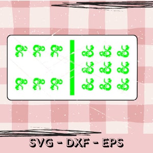 Jeu de Domino Double 15 sur le thème D&D - Fichier numérique SVG UNIQUEMENT - Glowforge SVG - Taille Standard