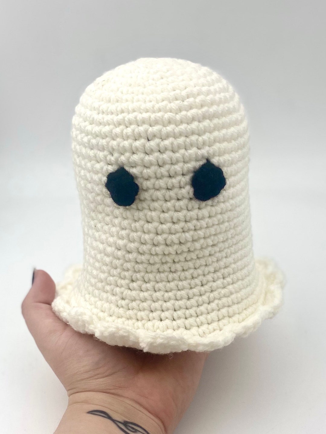 Crocheted Large Ghost Amigurumi Plush - Handmade Halloween Ghost ...