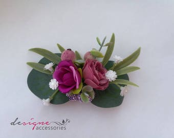 Purple flower pin Wedding hair accessories Bridesmaid hair accessories Purple floral pin Purple hair pin Bridal hair pin purple