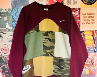 Maroon X Camo Nike Upcycled Crewneck Sweatshirt