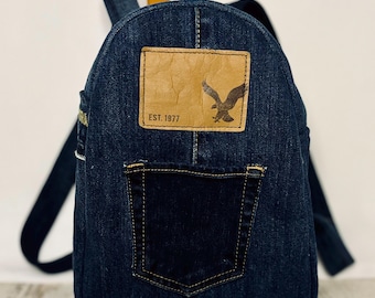 Upcycled AE Denim Mini Backpack