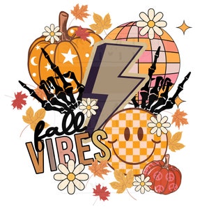 Fall Vibes- Retro Fall Design. PNG FILE