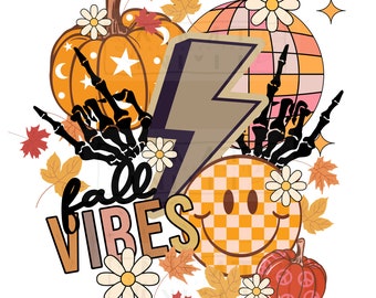Fall Vibes- Retro Fall Design. PNG FILE