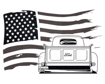 Flag and Ford- digital design file. Png file