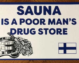 12" X 8" Sauna Sign - English version
