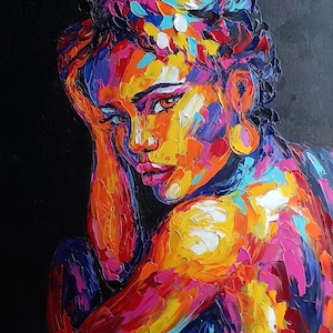 Reflection of the soul, oil painting, portrait art, original artwork, modern art,abstract portrait,woman painting,home decor, face