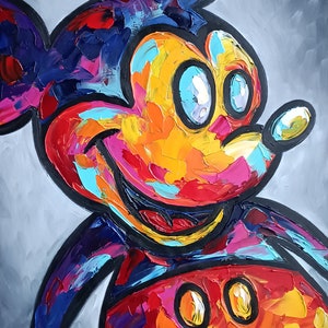 Micky Maus, Ölbild, für Kinder, Geschenk für Kind, Cartoon, Zeichentrickfigur, für Kinderzimmer