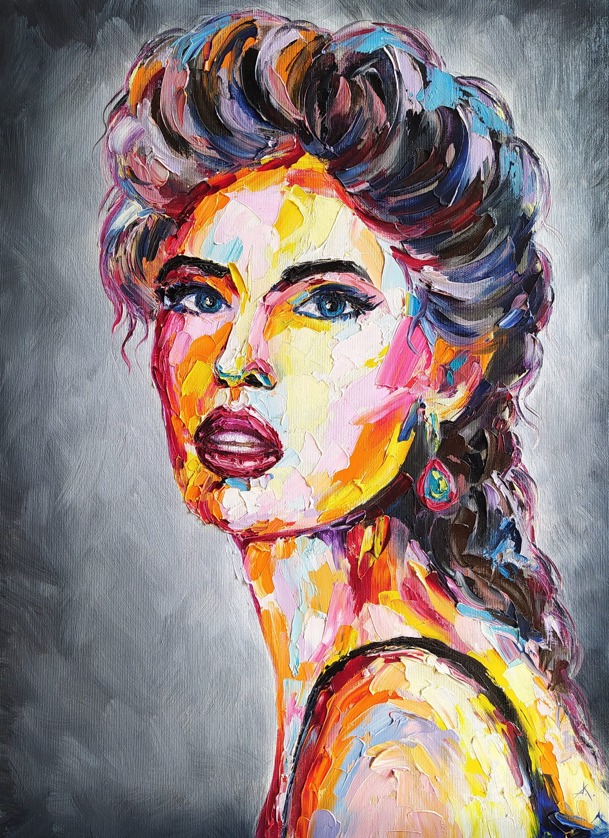 Face to Face Portrait Oil Painting Woman Face Oil Portrait