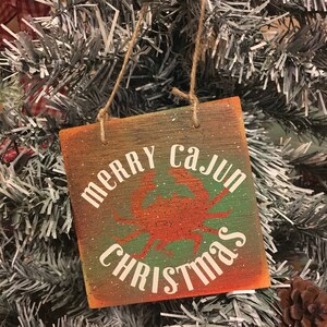 a merry cajun christmas and crab handmade cajun and louisiana inspired wooden ornament in green red and white - Cajun Christmas Decorations a merry cajun christmas and crab handmade cajun and louisiana inspired wooden ornament in green red and white - Cajun Christmas Decorations