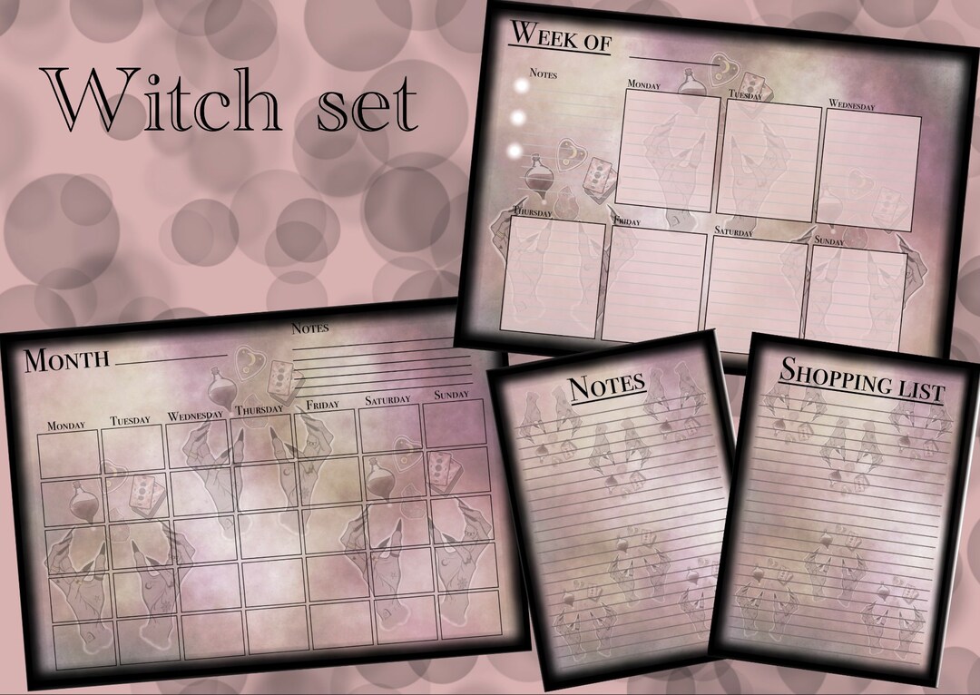 Printable Gothic Diary Pages, Gothic Diary, Gothic Calendar, Printable ...