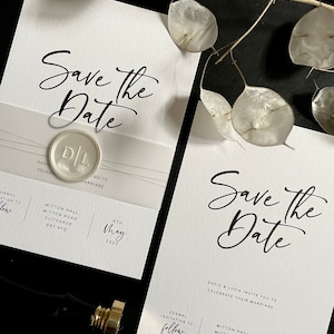 Save The Date | Save Our Date | Simple Save The Date | Modern Save The Date | Stylish Save The Date | Save The Date Cards | Wax Seal Vellum