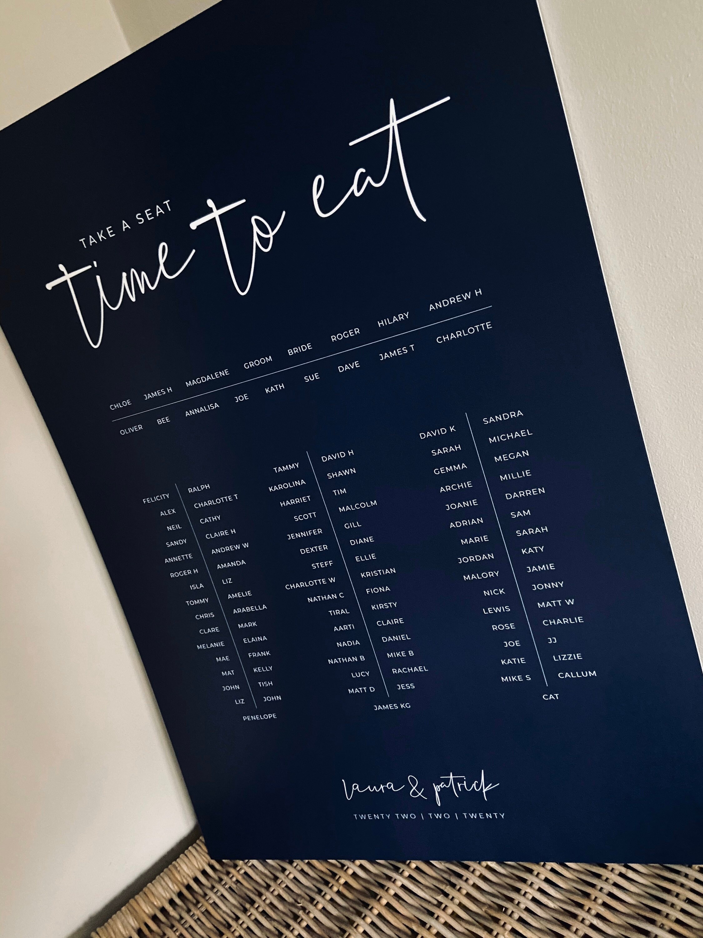 Table plan banquet modern on the day stationery wedding etsy
