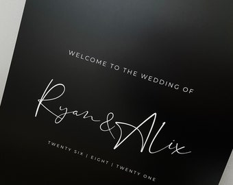 Welcome Sign | Modern | On The Day | Stationery | Table Plan | Wedding | Minimal | Seating Plan | Typography | Black and White