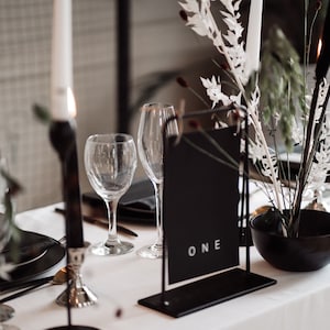 Mono Wedding Table numbers | Table Names | Black and white  | Contemporary | Luxury | Modern | Stationery | Place Setting | Minimal |