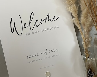 Welcome Sign | Modern | On The Day | Stationery | Table Plan | Wedding | Minimal | Seating Plan | Typography | Black and White
