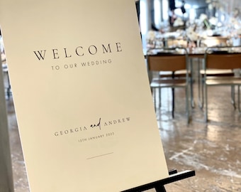 Welcome Sign | Modern | On The Day | Stationery | Table Plan | Wedding | Minimal | Seating Plan | Typography | Black and White