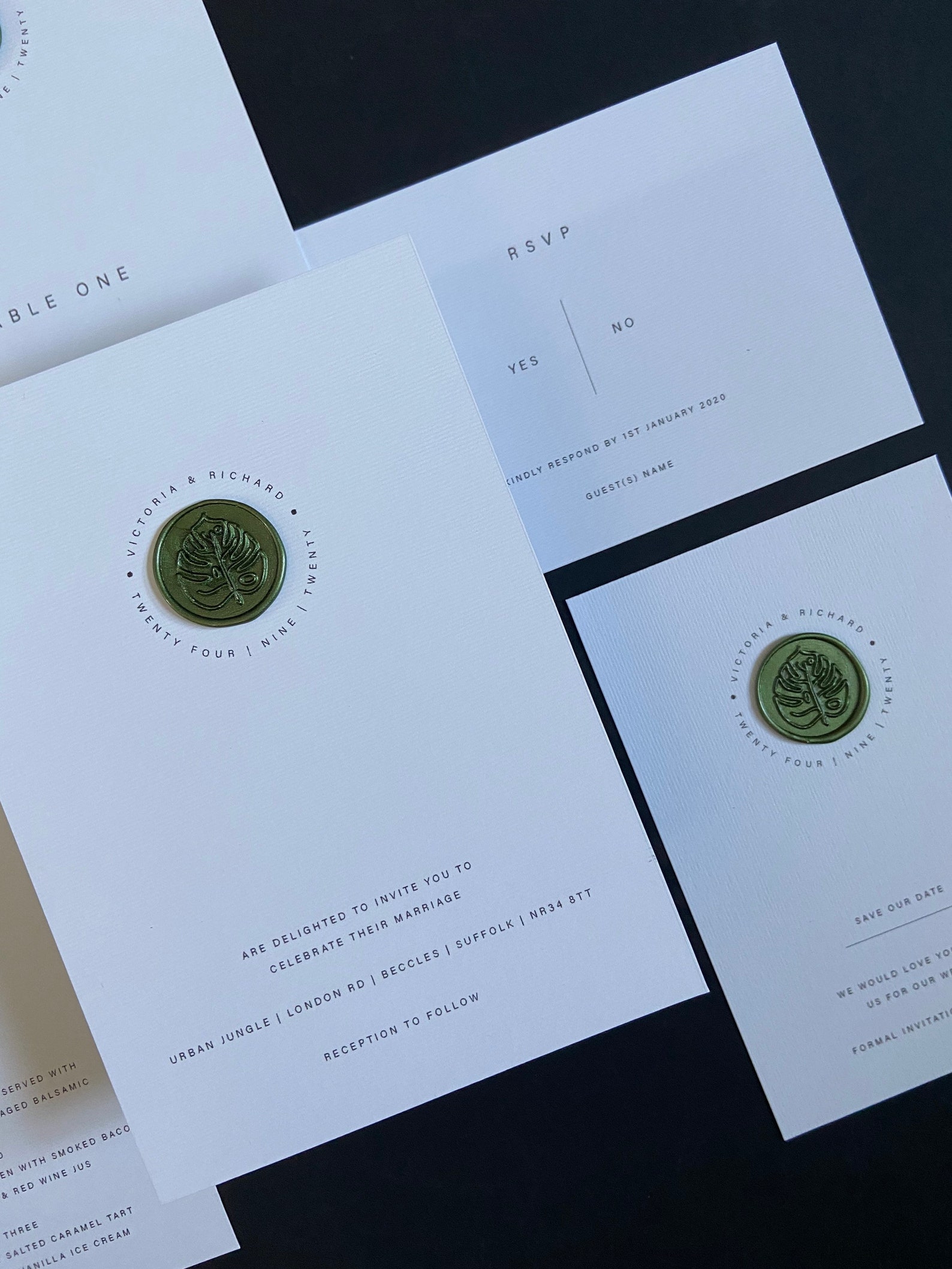 Place Card Wedding Stationery Wax Seals Minimal Etsy