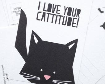 Postcard ' Cattitude ' A6