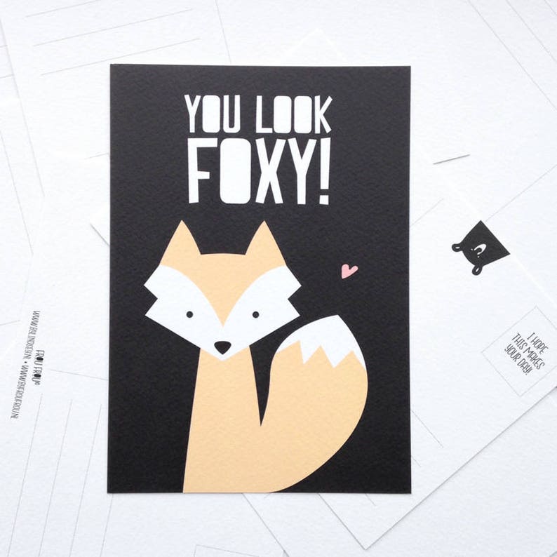 Postcard ' You Look Foxy ' A6 image 1