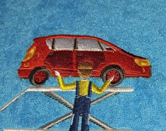 Mécanicien de voiture à motif de serviette