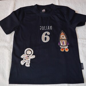 Children&#39;s Shirt Space also with Birthday Number