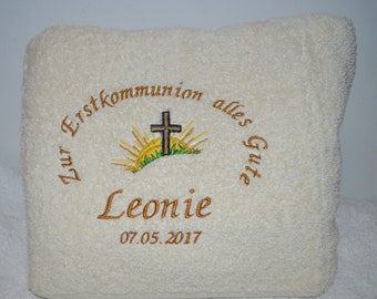 Communion/Confirmation Hand or shower towel embroidered