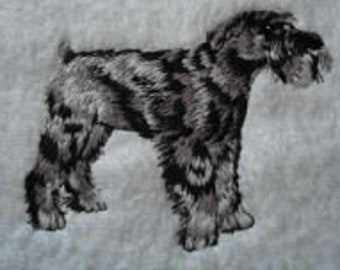 Towel embroidered with Schnauzer