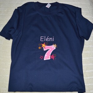 T-shirt with birthday number motif stars