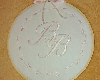 Image brodée dans le cadre de broderie monogramme