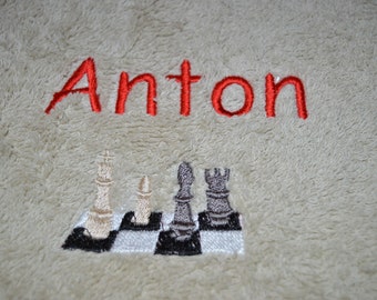 Towel chess with name