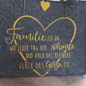 felt bag with a beautiful saying