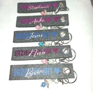 Felt keychain with name and text