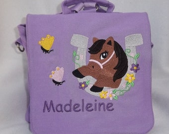 Kindergarten Backpack "horse/horseshoe" and names
