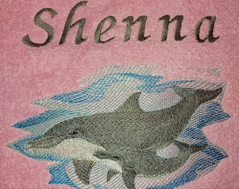 Towel motif dolphin