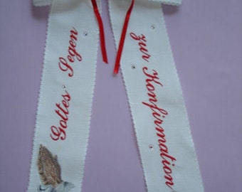 Ribbon for confirmation, communion, confirmation or baptism