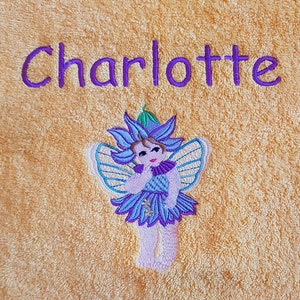 Towel with girl motifs and names