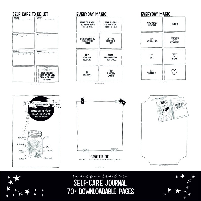 Self-Care Journal Printable PDF Pages