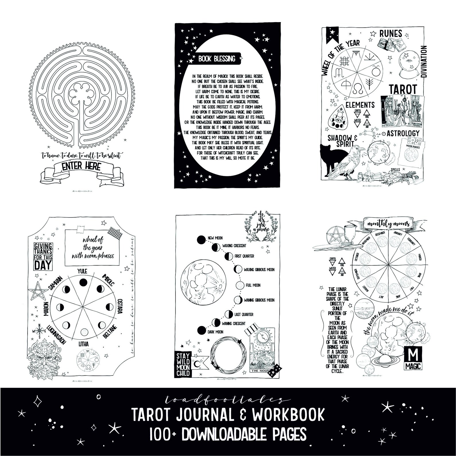 Tarot Journal Printable PDF Pages | Etsy