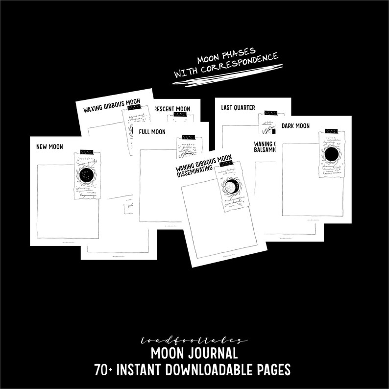 Moon Journal Printable PDF Pages | Etsy