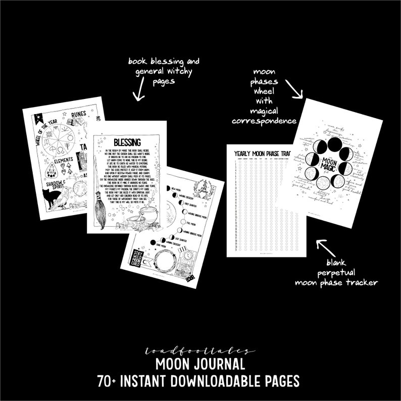 Moon Journal Printable PDF Pages | Etsy