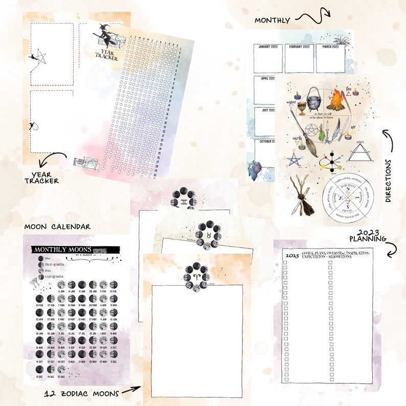 2023 Witch's Year Planner NH SH Book of Shadows Etsy UK