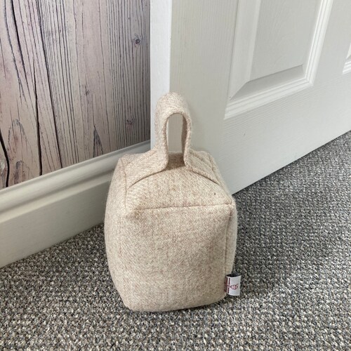 Cream Harris Tweed Fabric Door Stop UK Etsy
