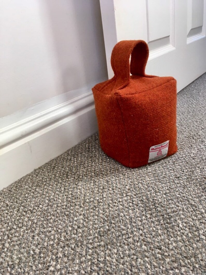 Burnt Orange Harris Tweed Fabric Door Stop UK Etsy UK