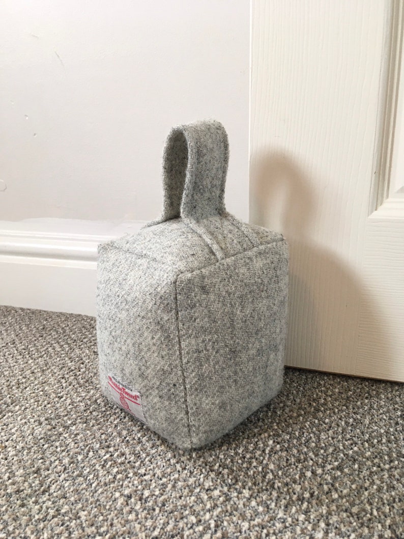 Fabric door stop grey fabric doorstop uk grey door stopper Etsy
