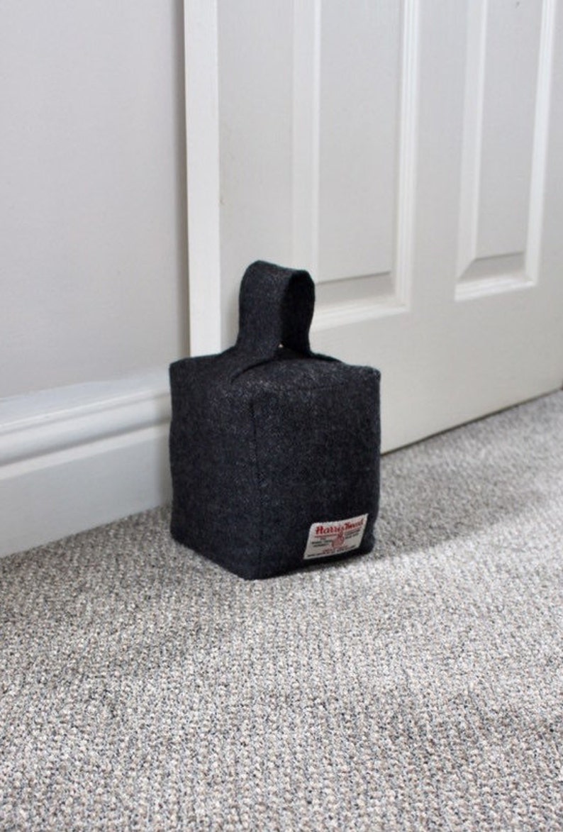 Grey fabric door stop grey doorstopper grey doorstops uk Etsy