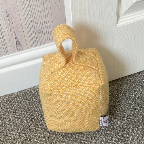 Cream Harris Tweed Fabric Door Stop UK Etsy