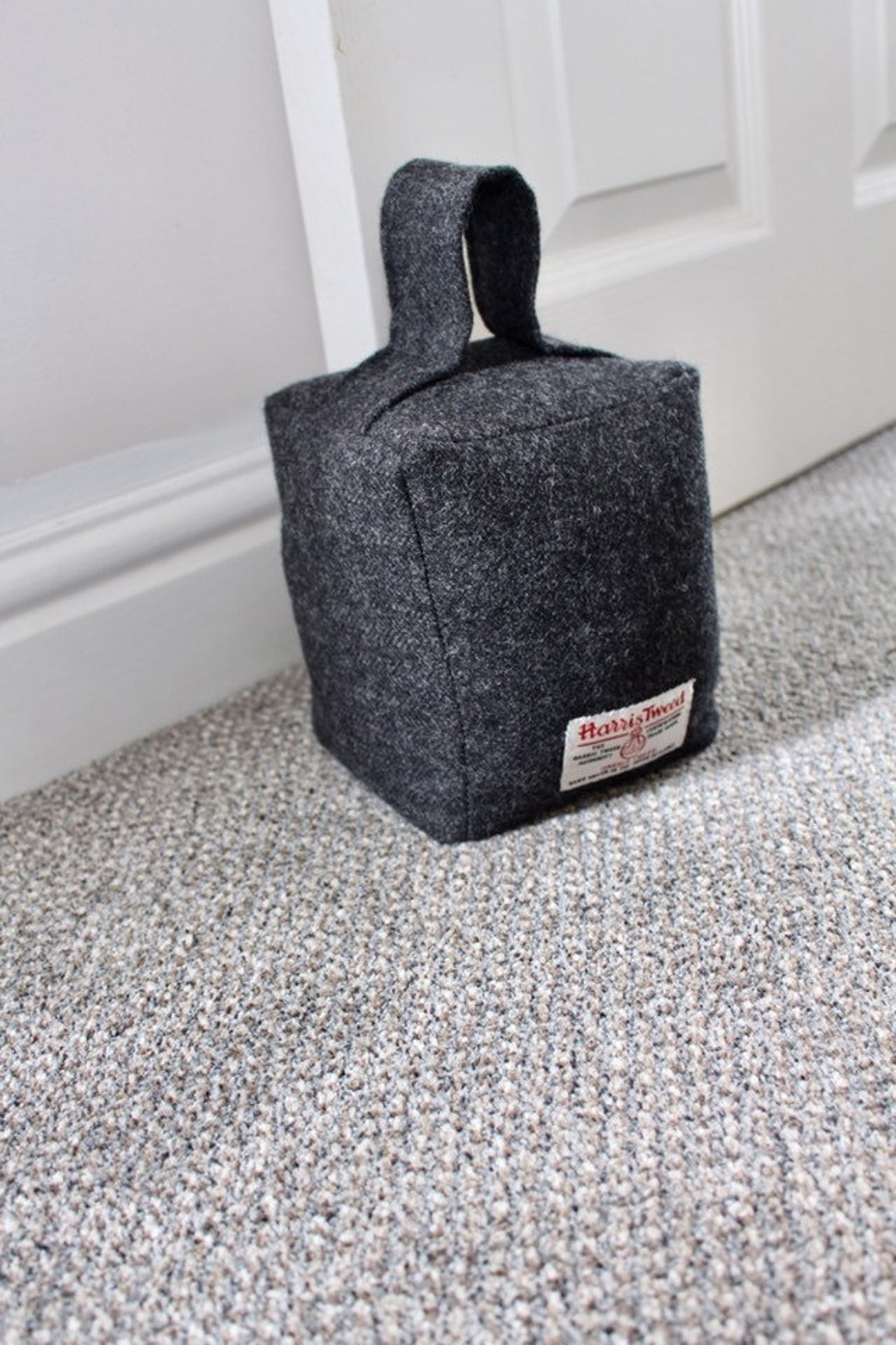 Grey fabric door stop grey doorstopper grey doorstops uk Etsy