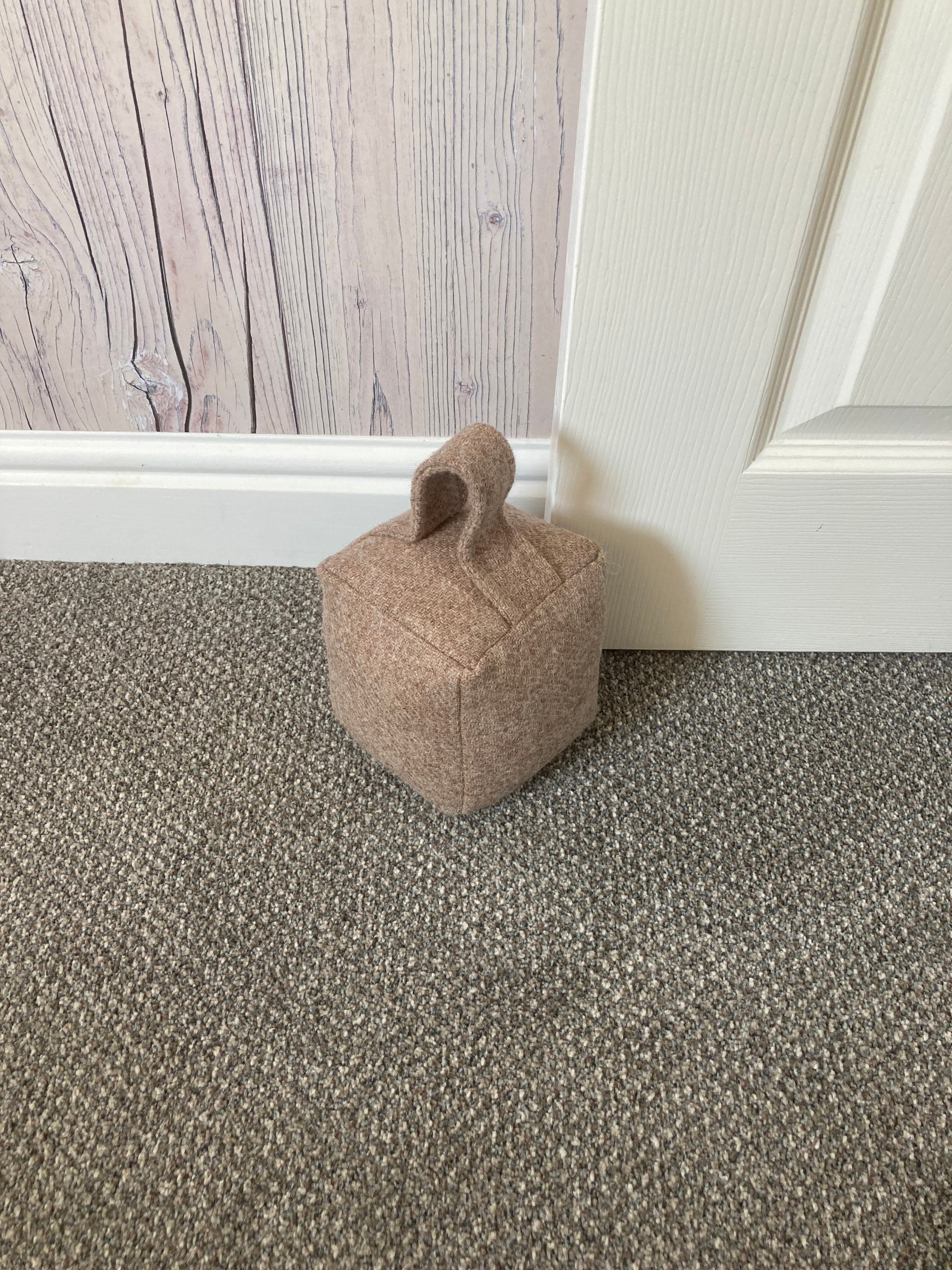 Oatmeal Brown Harris Tweed Fabric Door Stop UK Etsy UK