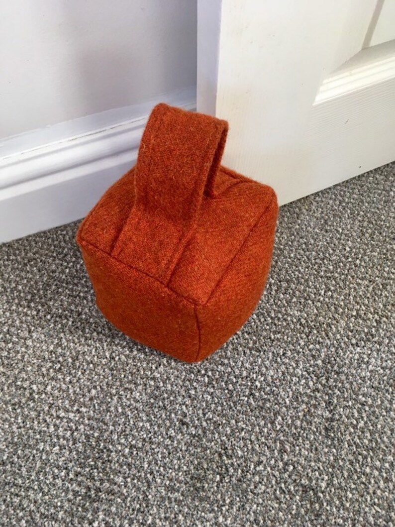 Burnt Orange Harris Tweed Fabric Door Stop UK Etsy UK